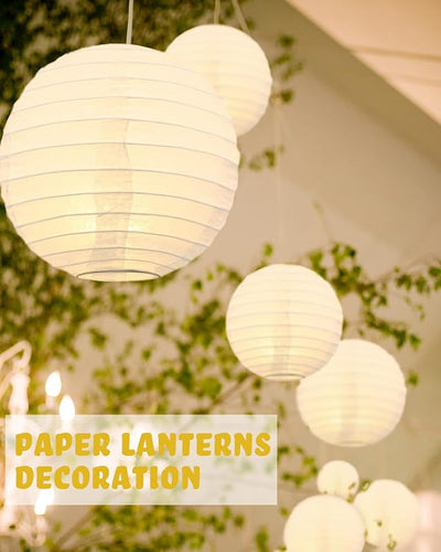 80 Linternas papel chinas 4-12pulg para bodas y fiestas