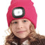 Gorro LED unisex niños linterna frontal recargable USB negro