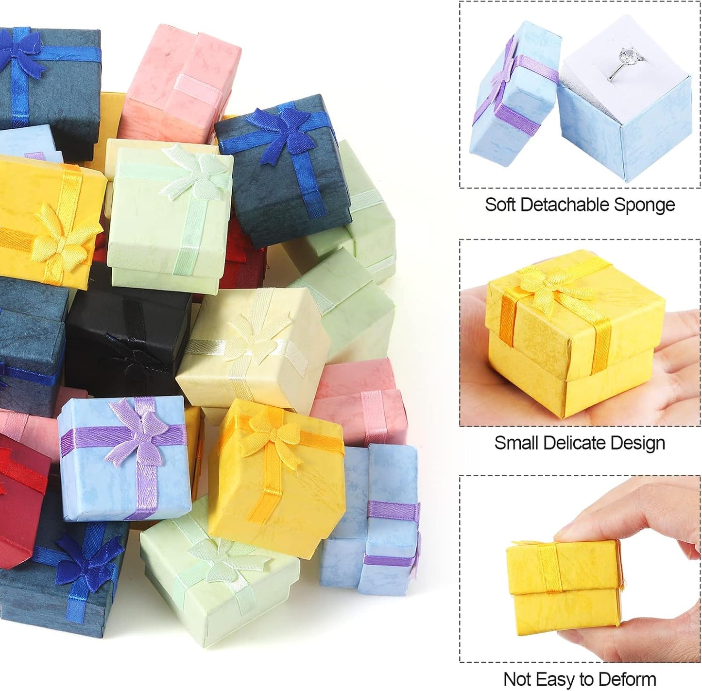 48 Cajas Regalo Joyas Colores para Anillos Aretes Collares