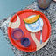 Vaso de vidrio moderno con base azul set 2 7oz