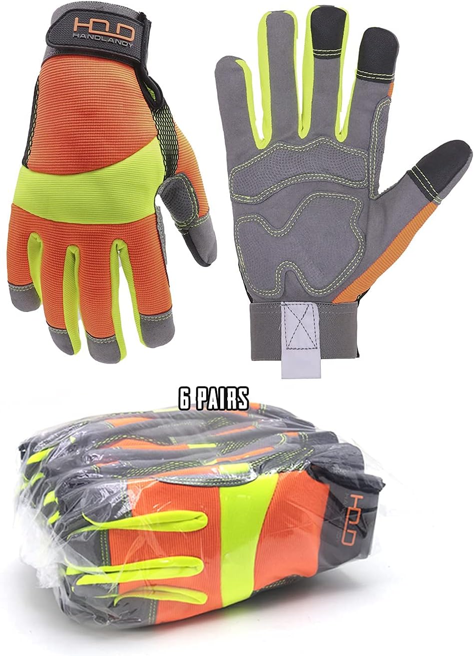 Guantes trabajo reflectantes antivibración pantalla táctil