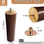Patas redondas madera maciza marrón 8pulg set 4