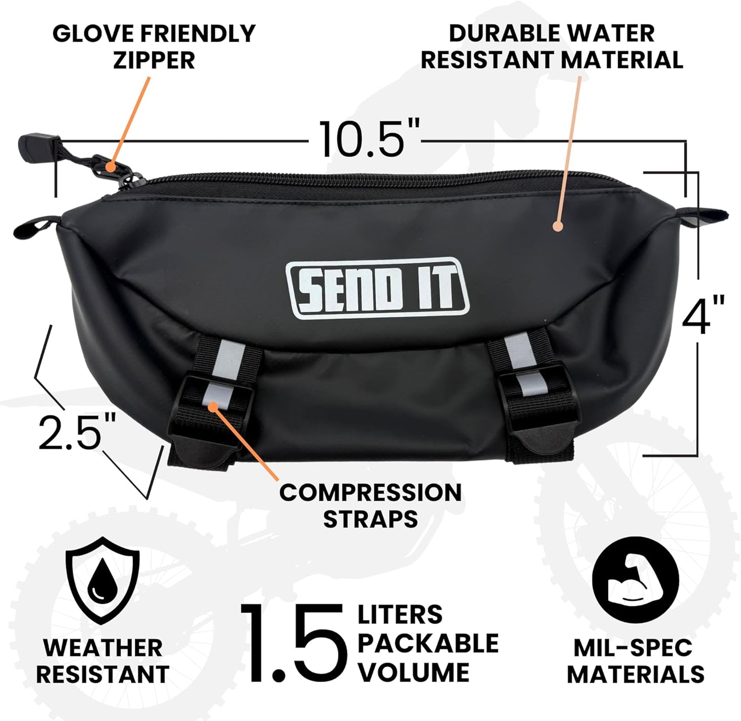 Bolsa manillar motocicleta resistente agua universal