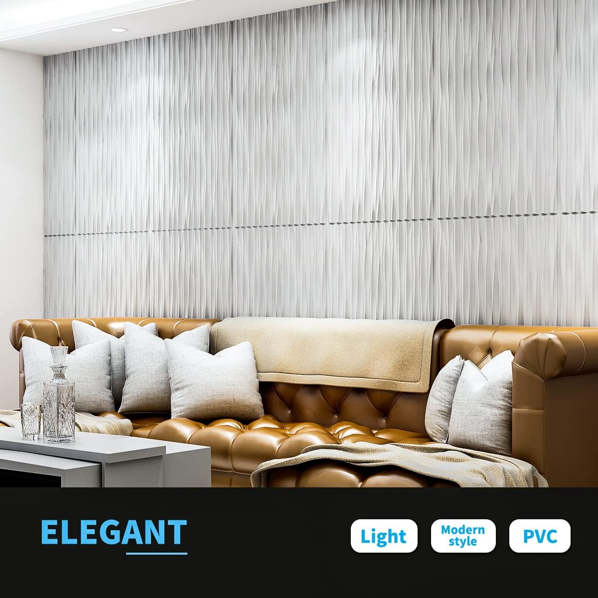 Paneles 3D PVC blanco decoración pared 6 pzas 47x23.6