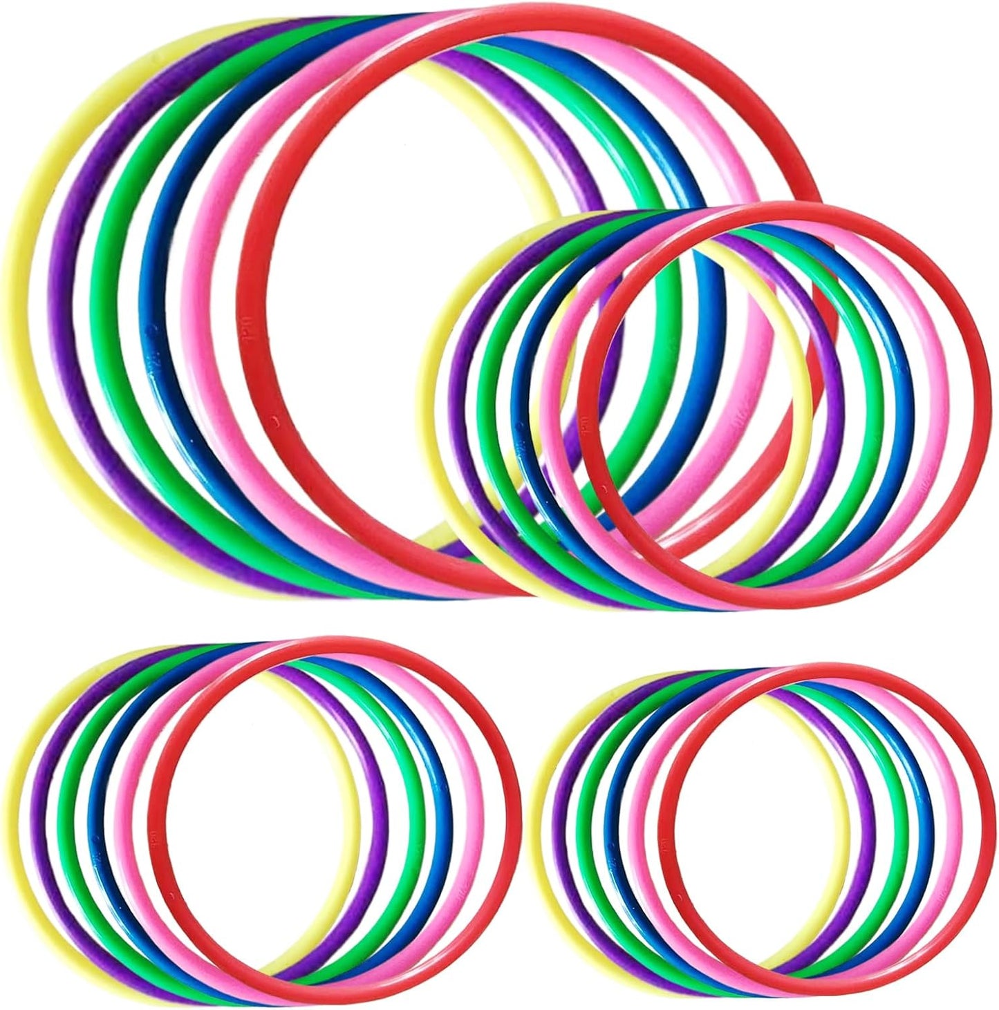 Juego 24 pzas plástico lanzar anillos patio fiestas