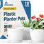 Macetas blancas 6pulg drenaje platillos set 18