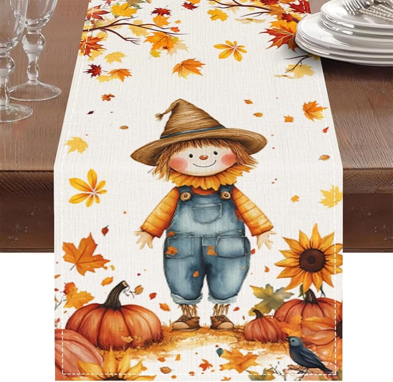 Mesa Camino Espantapajaros Otoño 13x72pulg Decoración