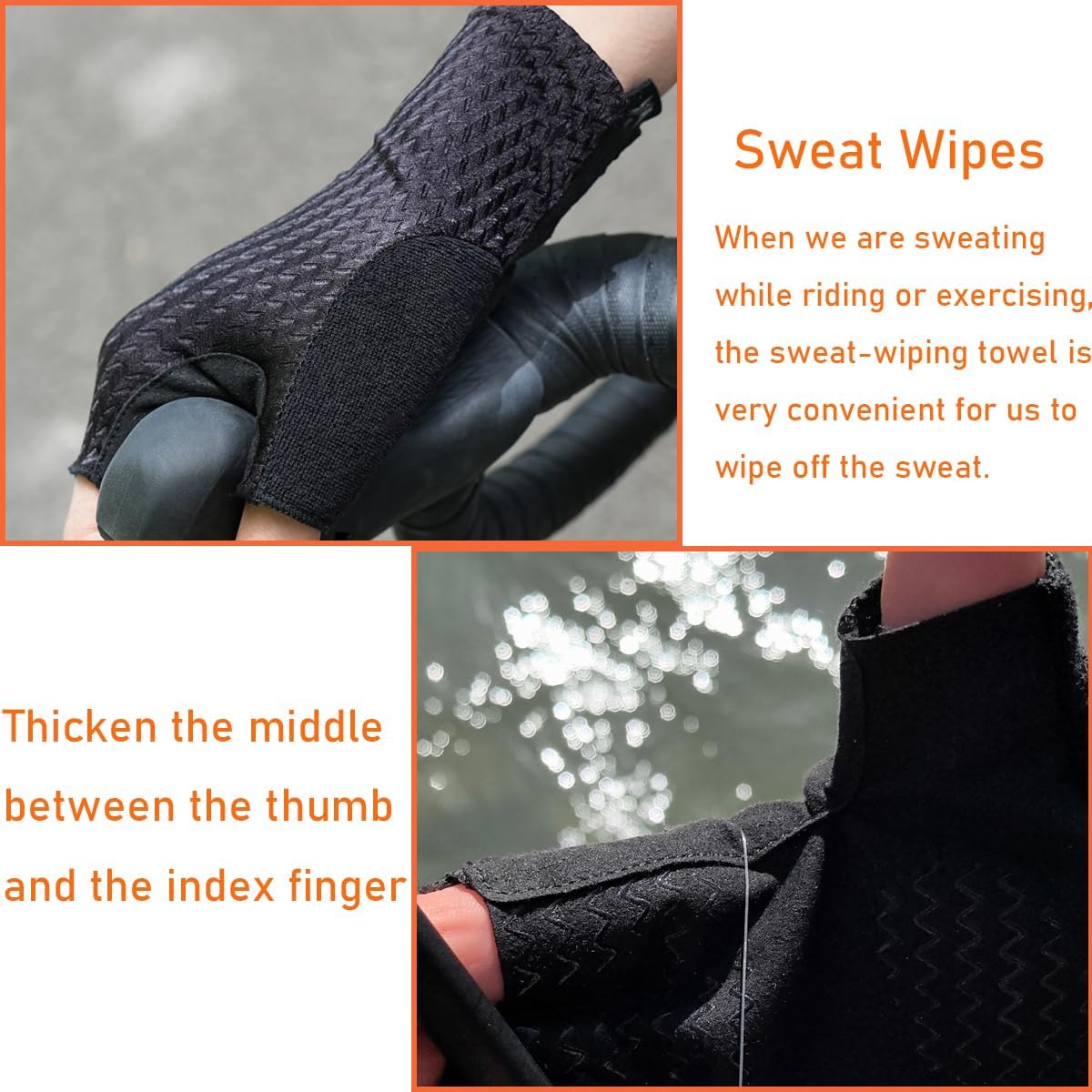 Guantes pesca sin dedos transpirables para ciclismo y kayak