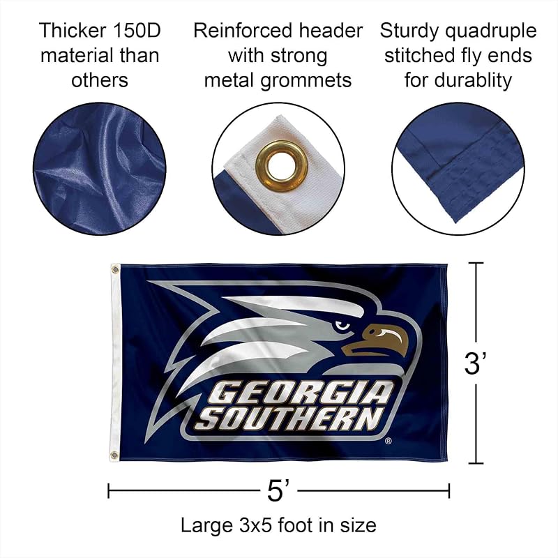 Bandera Georgia Southern Eagles azul 3x5 exterior