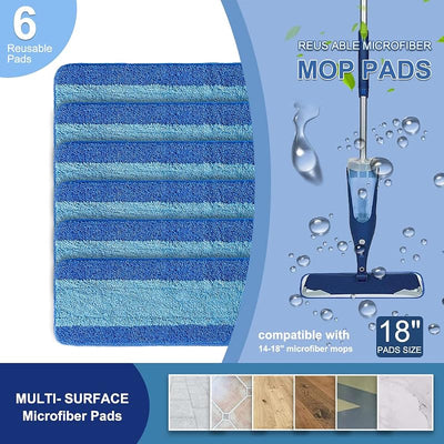 6 Pzas Almohadillas Microfibra para Mopa Suelos Madera