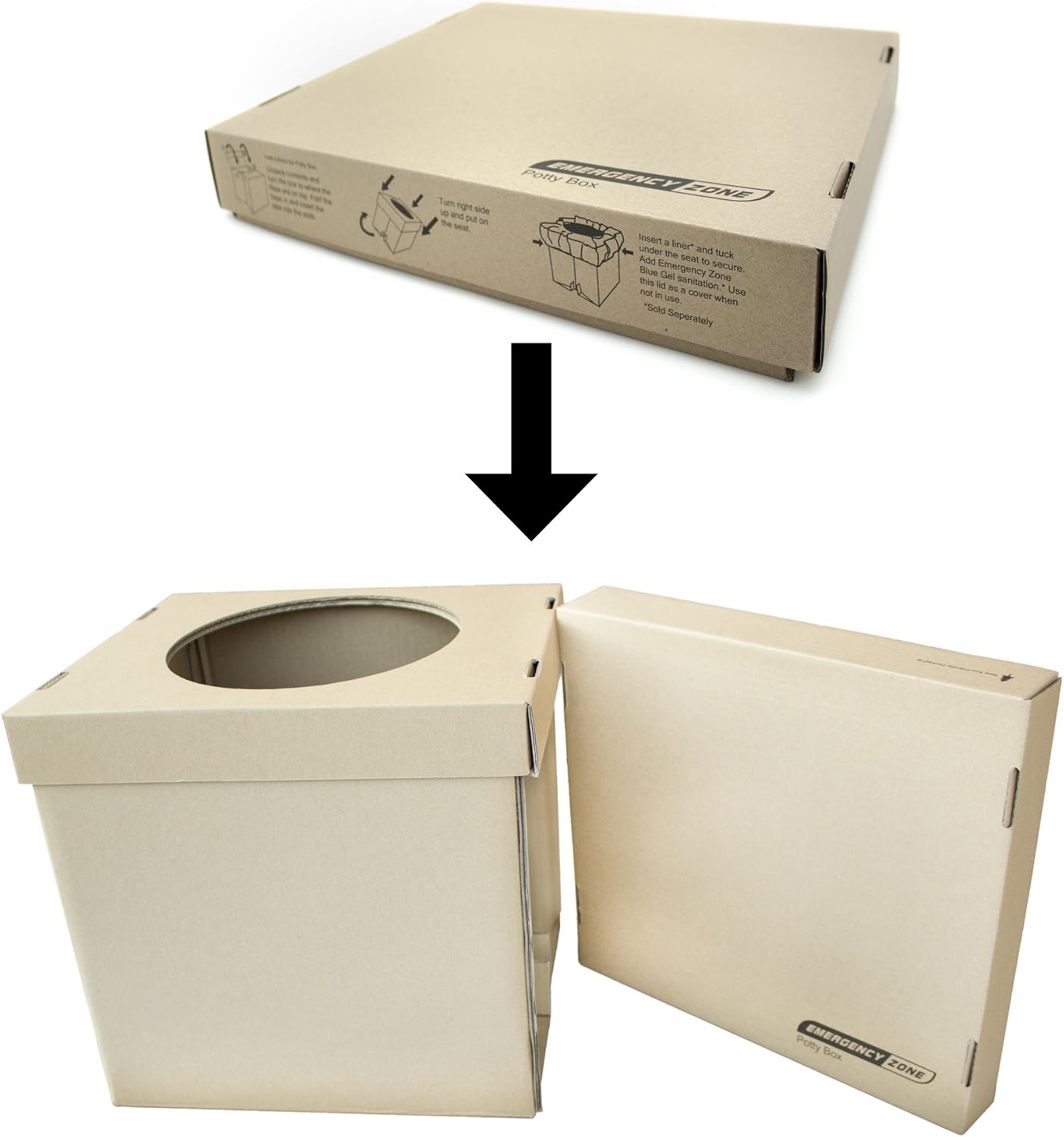 Set inodoro portátil plegable con forros y químicos
