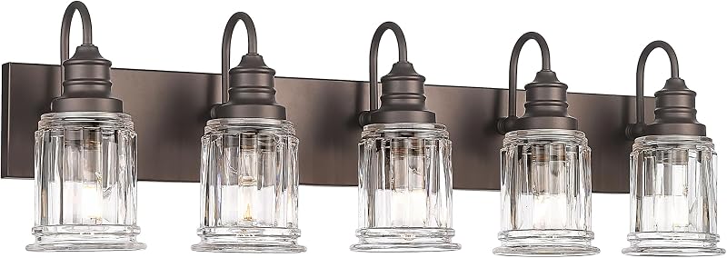 Luz tocador baño 5 luces forma campana vidrio transparente