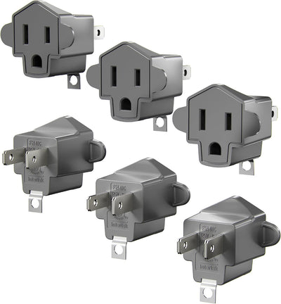 Adaptador enchufe 2-3 clavijas ETL PBT ignífugo servicio pesado
