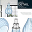 2 Luces colgantes cocina isla 6pulg vidrio rayado dorado
