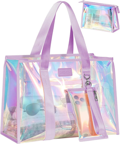 Bolsa playa iridiscente con teléfono impermeable
