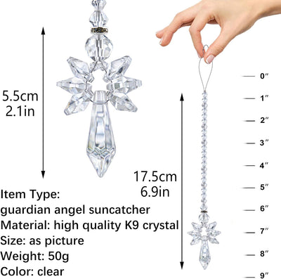 Atrapasoles ángel guardián arcoíris decoración hogar automóvil