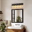 Lámpara tocador baño 5 luces metal vidrio estilo rústico