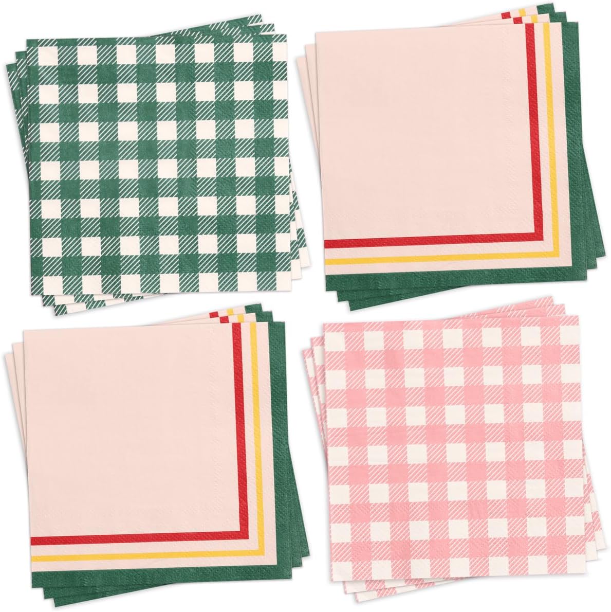 Servilletas campamento 24 pzas cuadros 3 capas lindo regalo