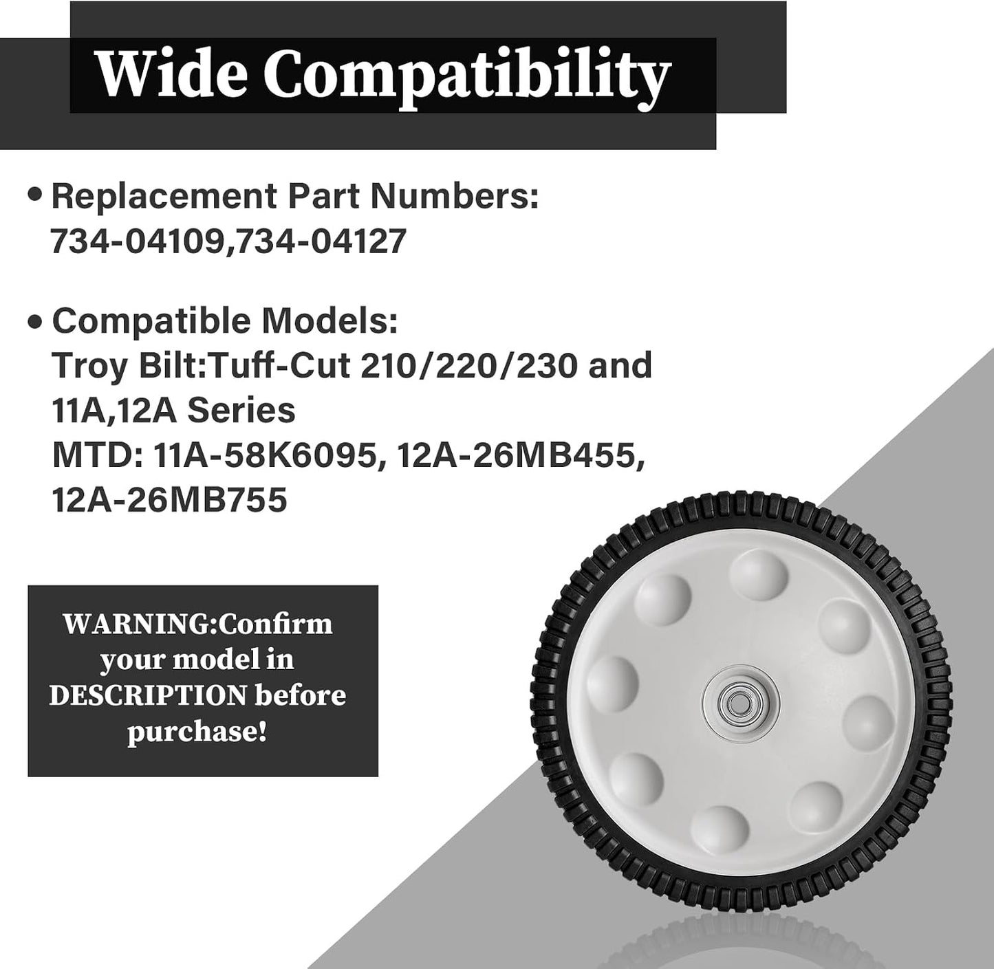Repuesto rueda cortacésped comp MTD Troy-Bilt 734-04019