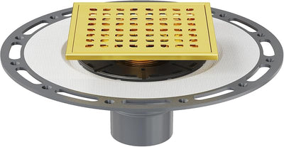 Drenaje ducha 6pulg acero inox 304 dorado con base PVC