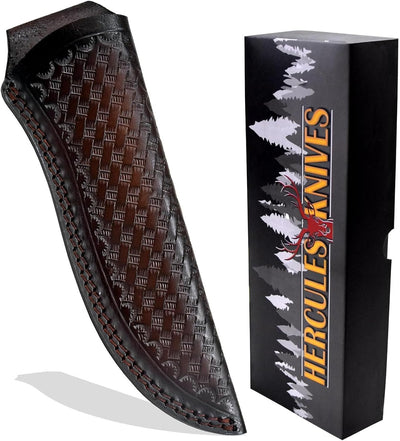 Funda cuero para cuchillo de caza marrón oscuro 7pulg