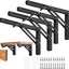 Soportes plegables pared 18" 4 Pzas metal negro