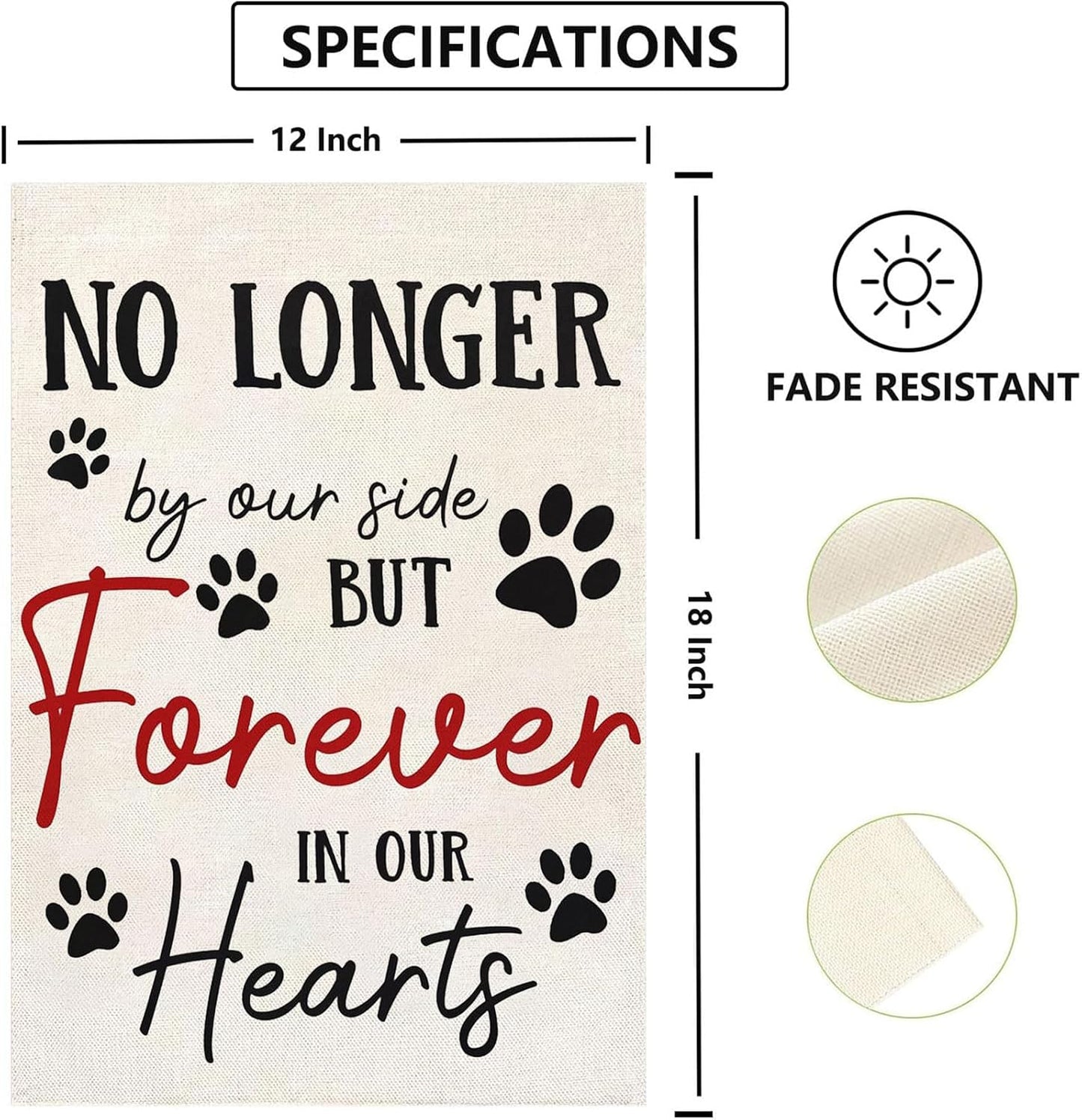 Bandera jardín mascotas 12x18pulg doble cara huellas