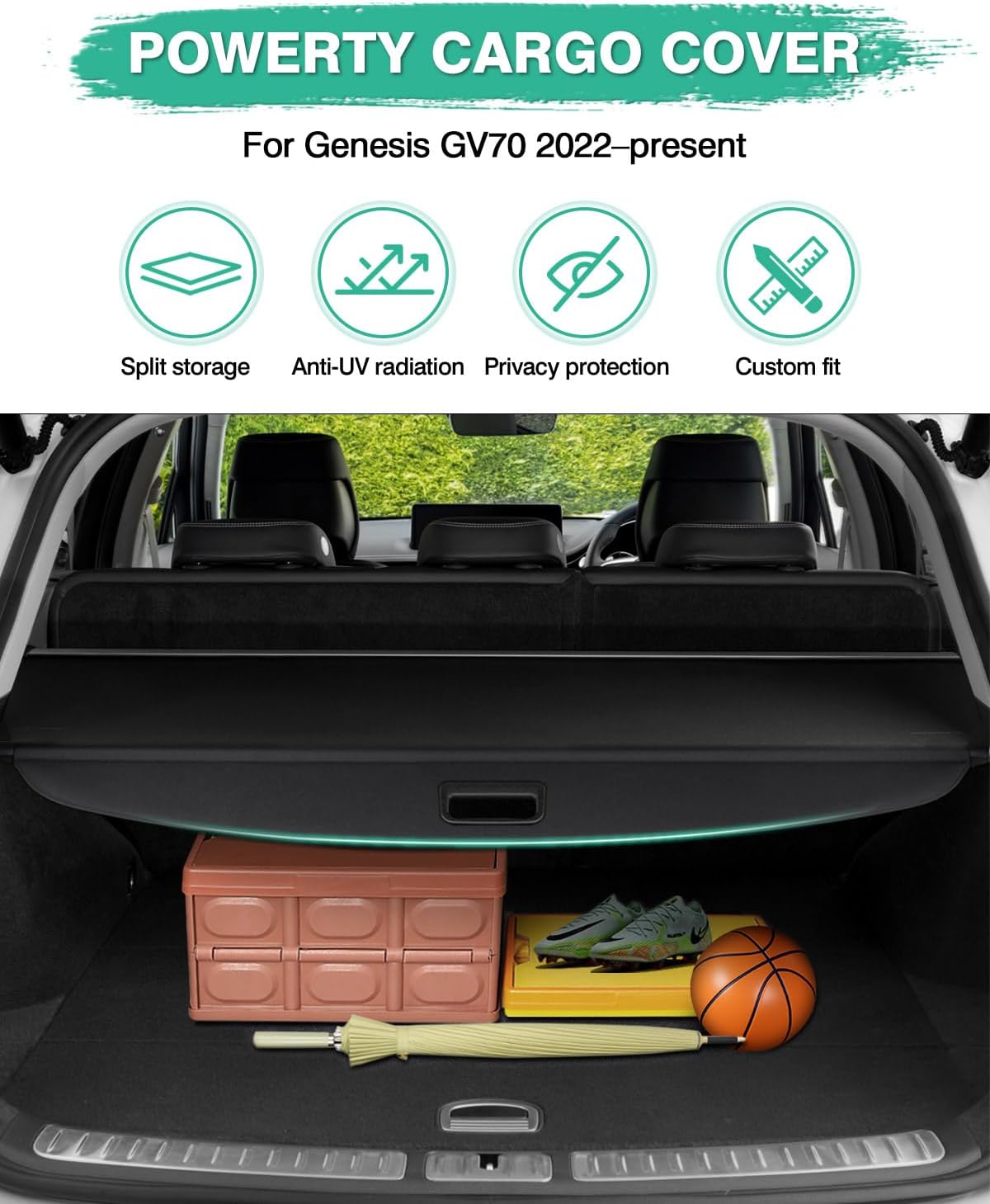 Cubierta carga Genesis GV70 22-26 retráctil seguridad