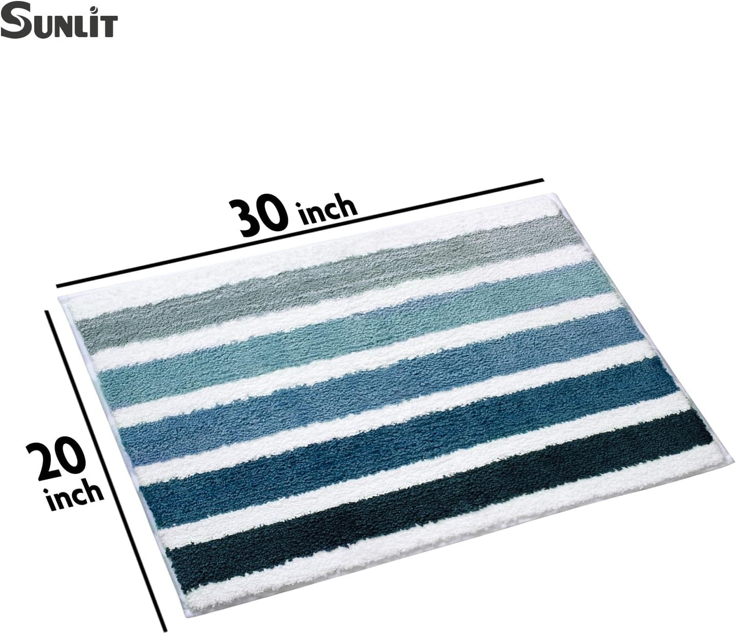 Alfombra baño náutica antideslizante 30x20pulg azul y blanco