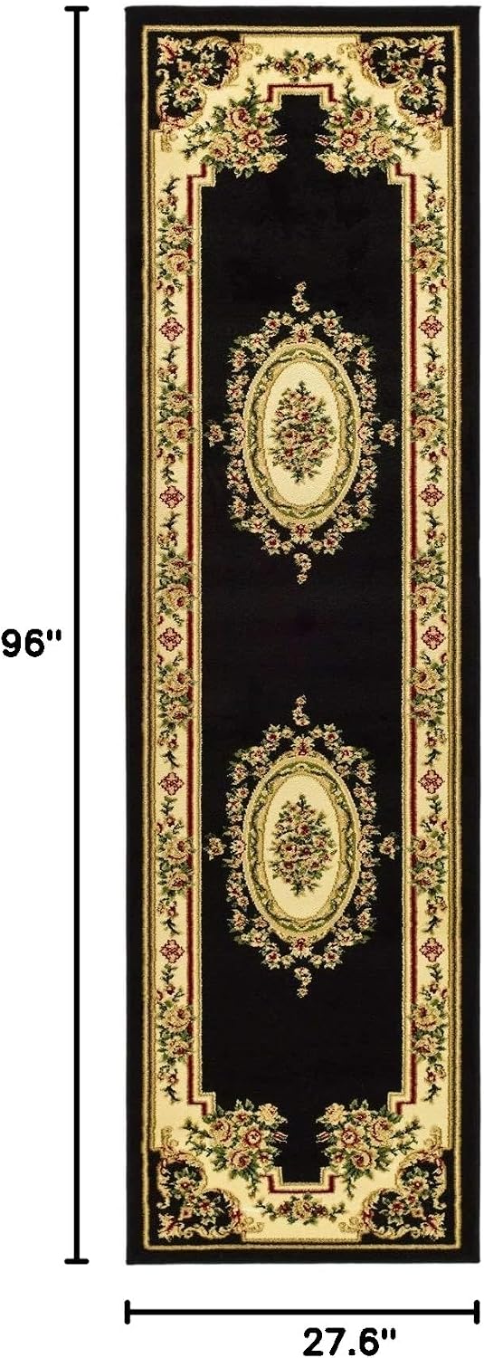 Alfombra pasillo 2'3x8' color negro y marfil