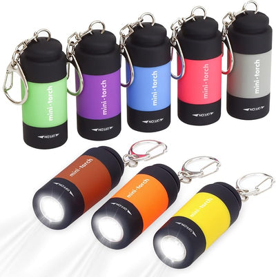 Llavero linterna USB recargable colorida 8 pzas