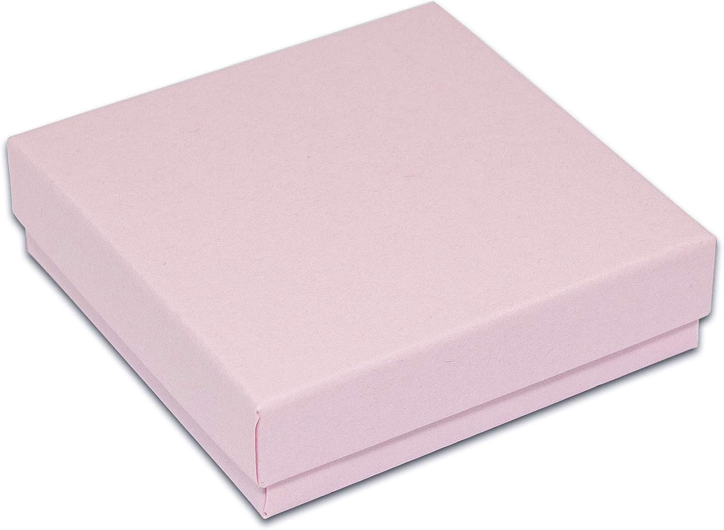 Set 100 cajas regalo cartón relleno algodón rosa pastel