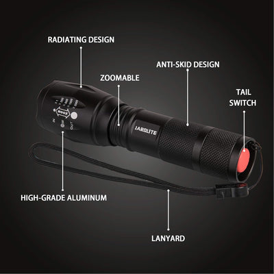 Linterna LED táctica ajustable 5 modos resistente agua 2uds
