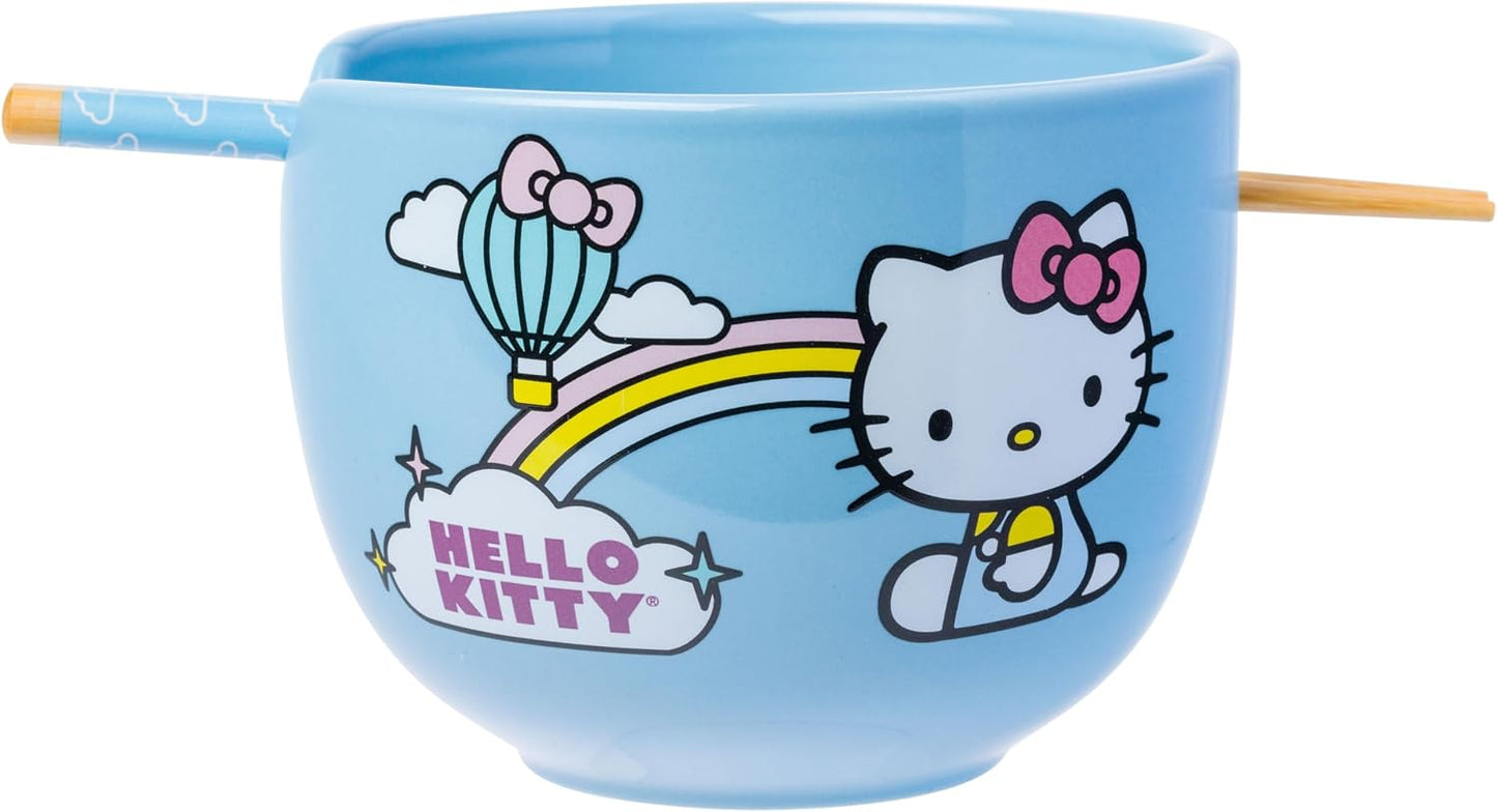 Tazón cerámica Hello Kitty ramen arroz 20oz con palillos