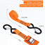 Correas amarre 1" x8ft con hebilla ganchos naranja pack 2