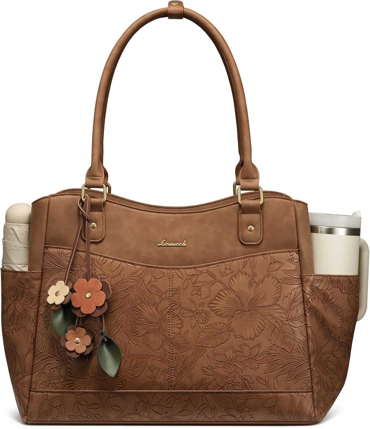 Bolsa portátil cuero vintage para mujer trabajo oficina profesora