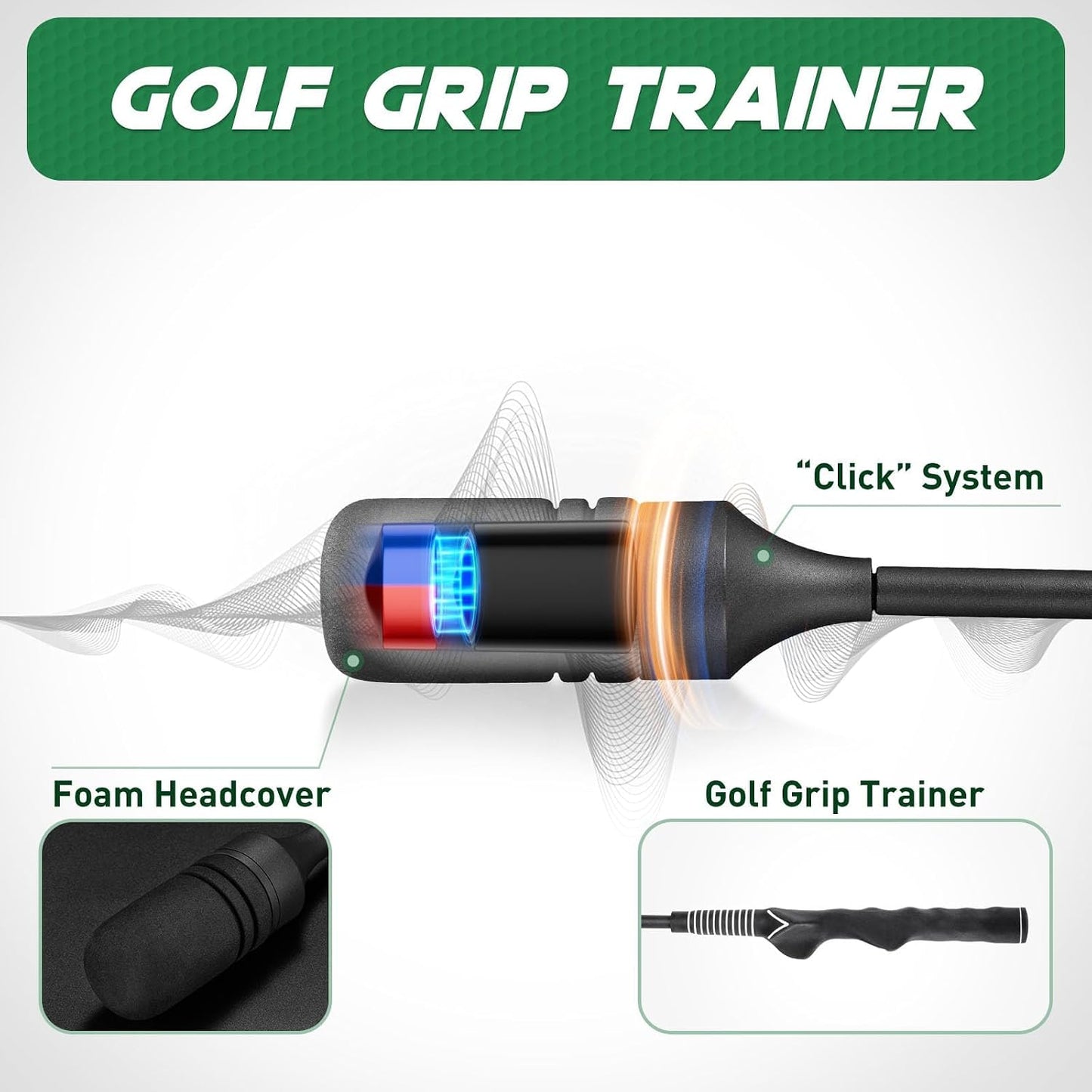 Click Stick Entrenador de Golf para Ritmo y Equilibrio