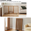 Puerta plegable para perros 32pulg 3 paneles nogal