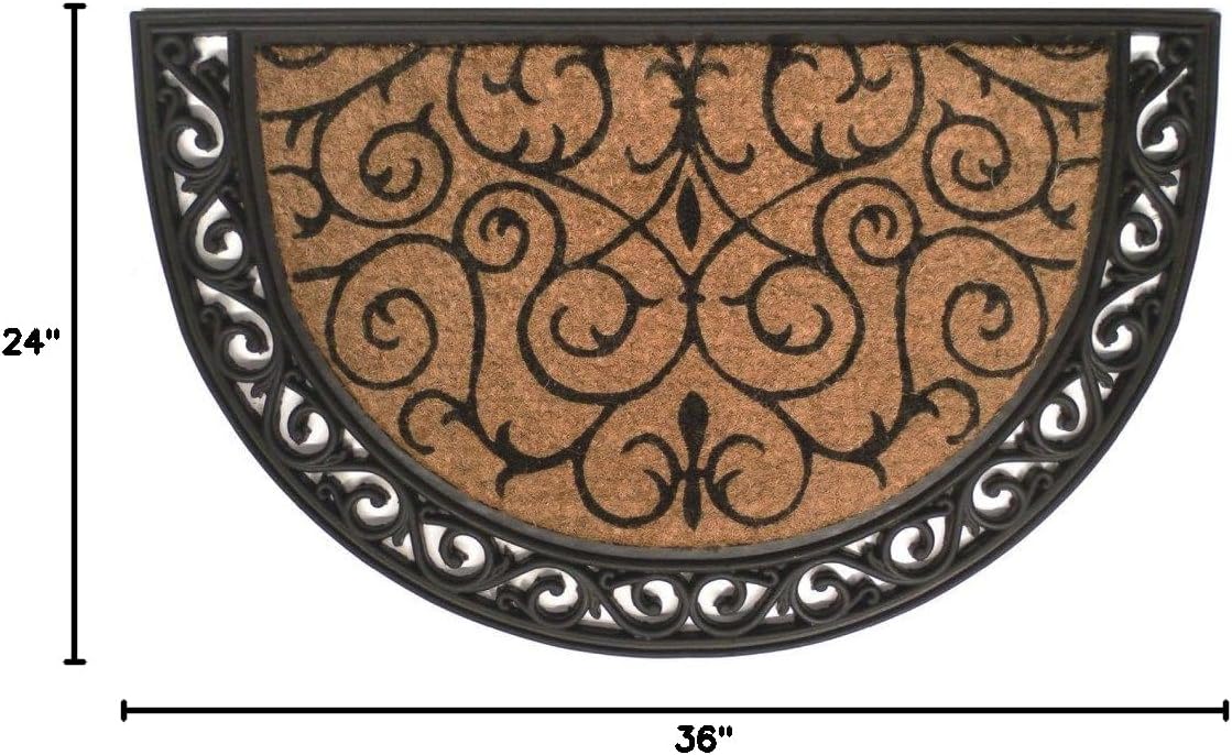 Felpudo estampado scroll 24x36pulg color natural/negro