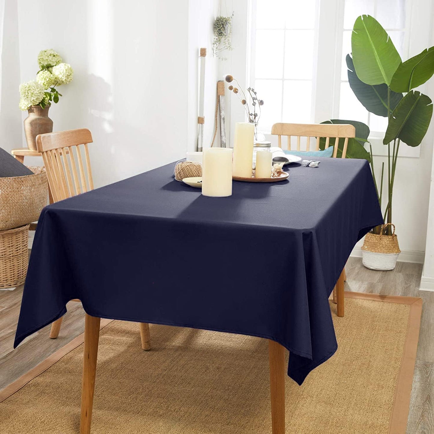 Mantel rectangular azul 60x120pulg resistente agua