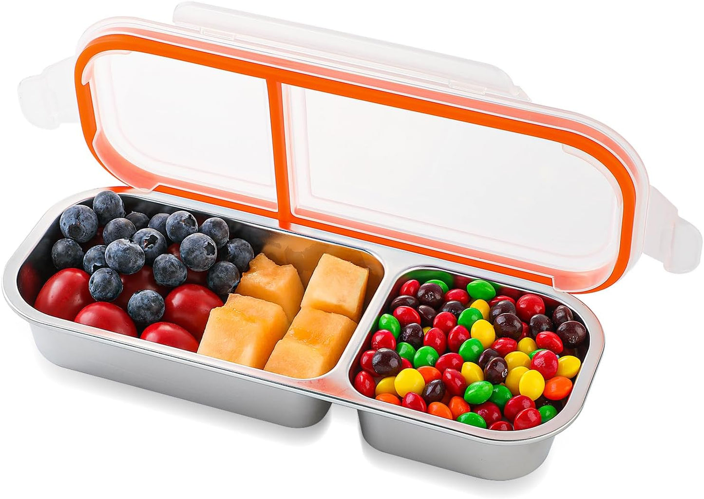 Recipientes acero inox doble compartimento con tapas