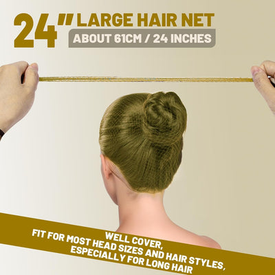 Redes para cabello rubio de 24pulg 60uds