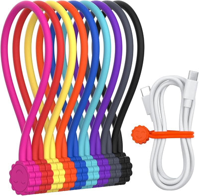 Bridas magnéticas silicona reutilizables soporte cables auriculares