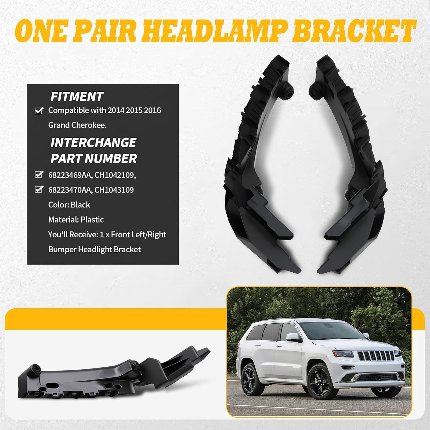 Soporte faros compat Grand Cherokee 14-16 2PCS