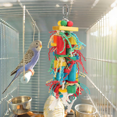 Juguetes madera para pájaros recortar pico loros pequeños