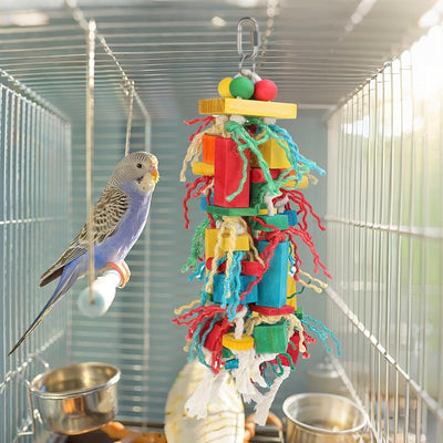 Juguetes madera para pájaros recortar pico loros pequeños
