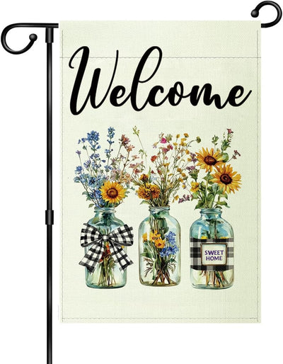 Bandera jardín doble cara girasoles 12x18pulg