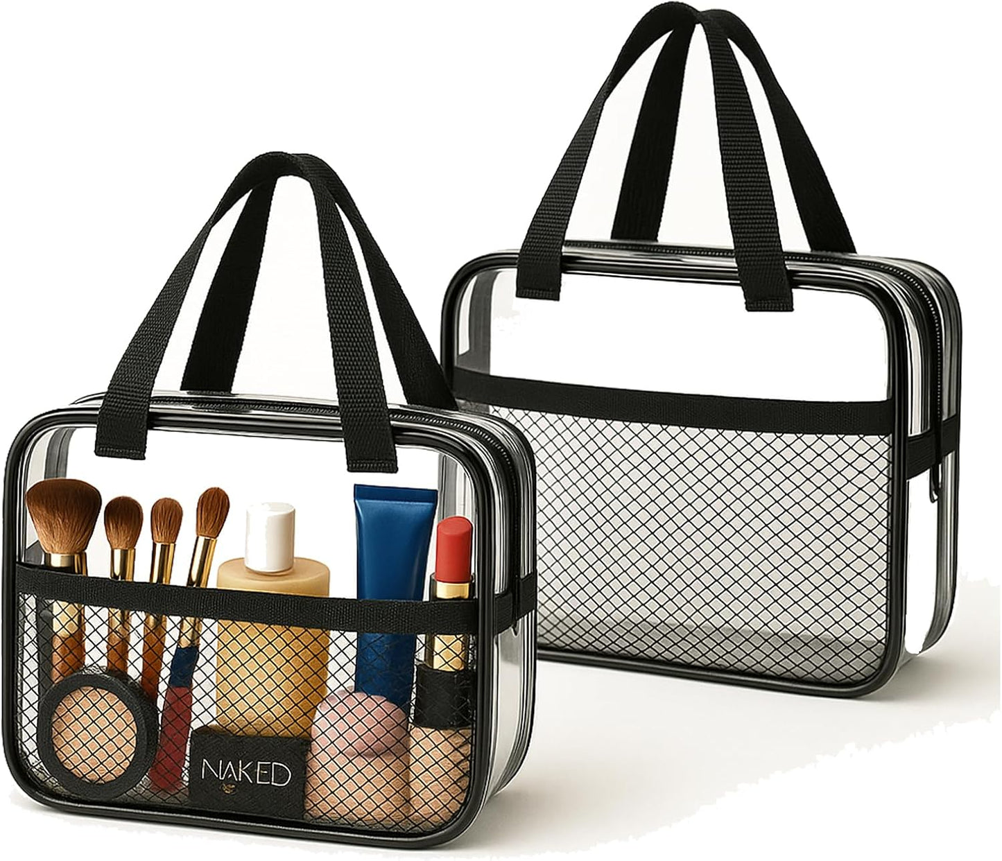 Bolsas aseo transparente TSA 3 pzas kit organizador PVC impermeable