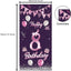 Cartel cumpleaños 8 años globos rosa decoración puerta