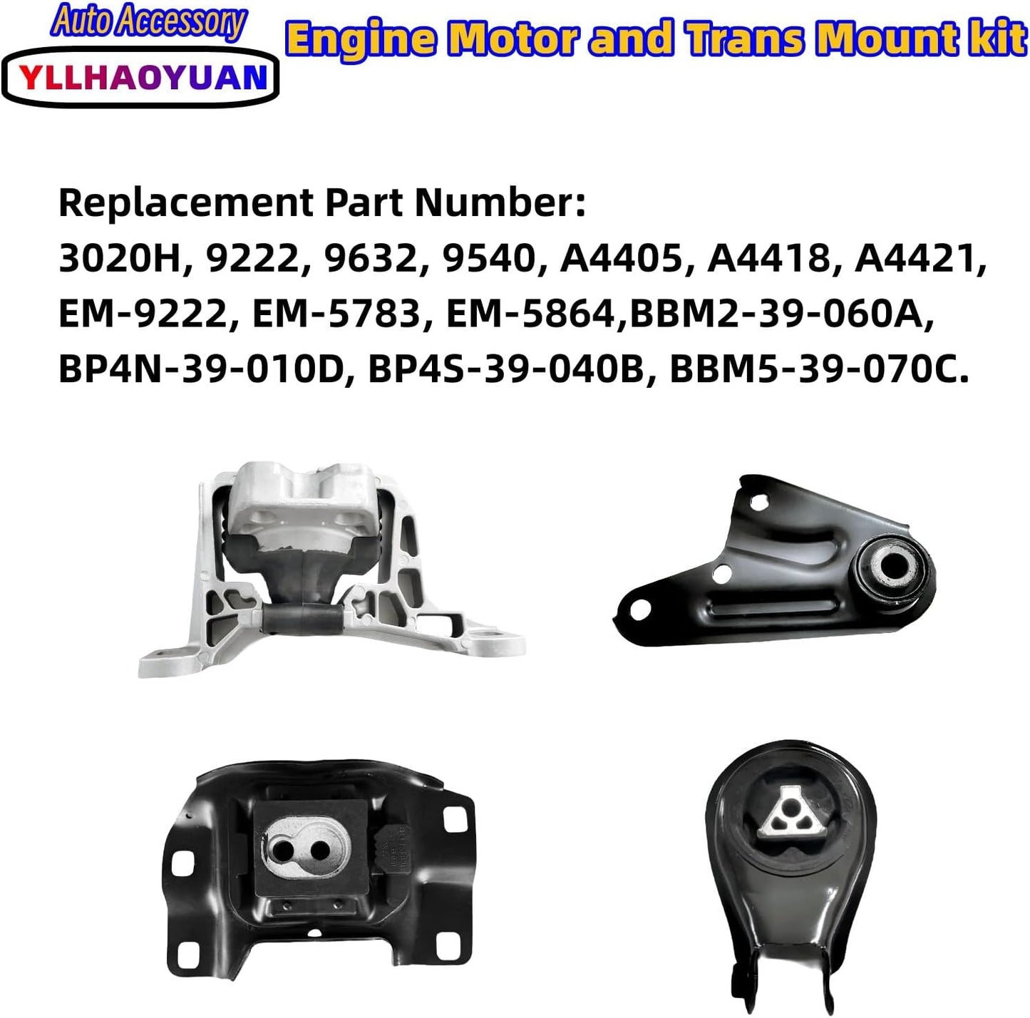 Kit soporte motor 4 pzas comp Mazda transm auto 3020h